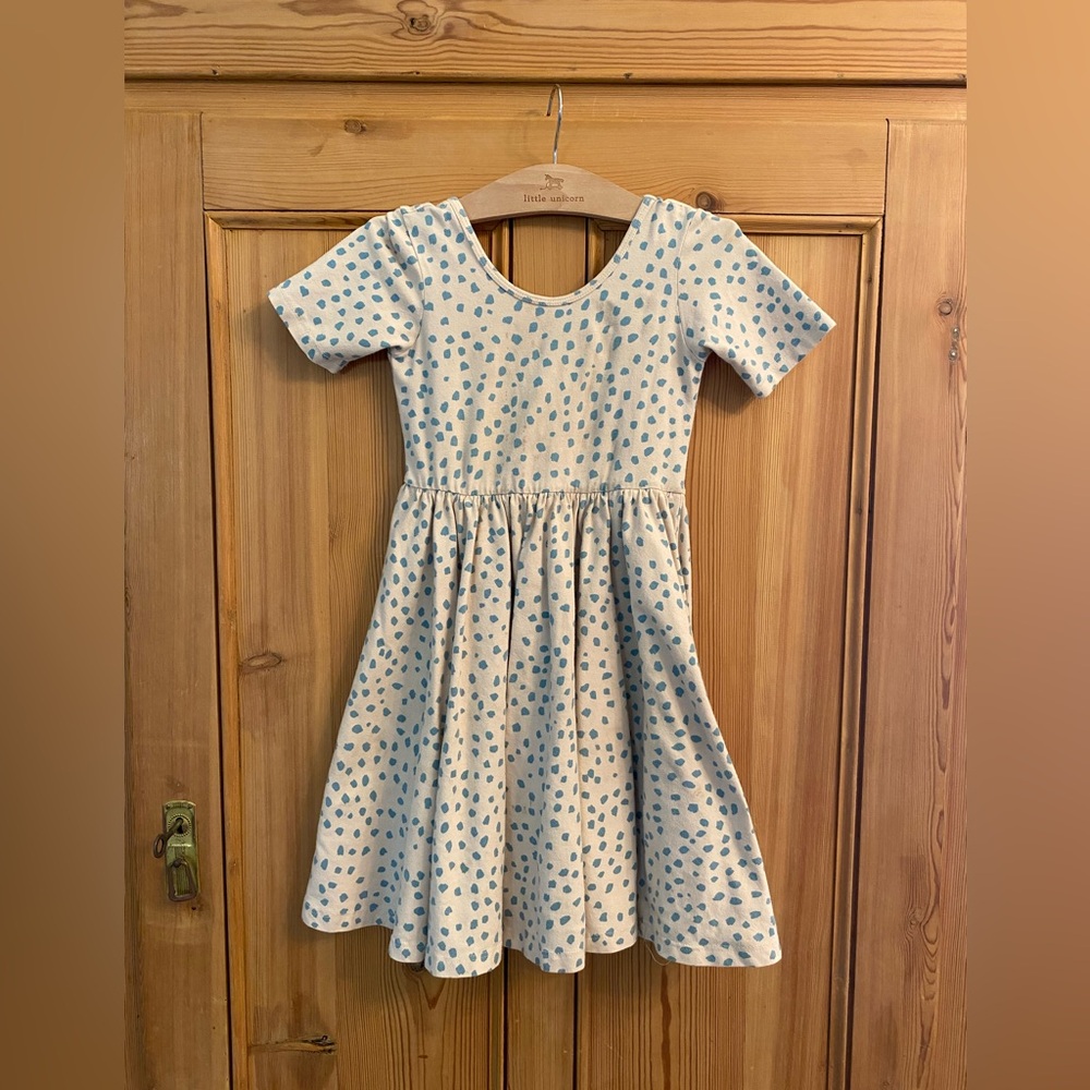 Alice + Ames Blue Polka Dot Twirl Dress
